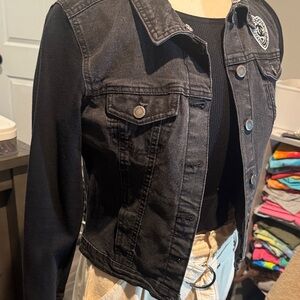 Classic Black Denim Women's Jacket